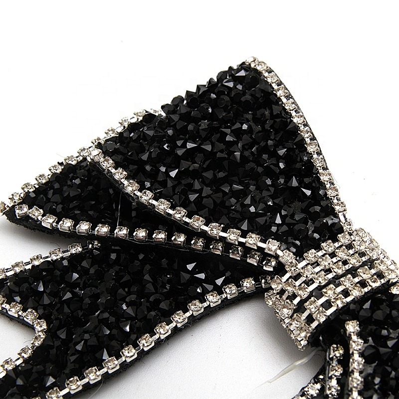 Christmas Cherry Flower Decorative Sew on Rhinestone Beaded Patches Wholesale patches for clothing