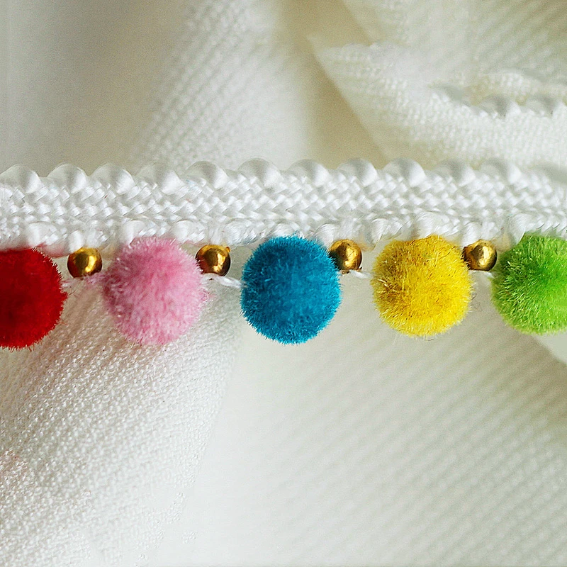 New design beaded lace trimming pom pom trim for dress