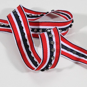 Semi-machine productive polyester crystal beaded tape stock wholesale