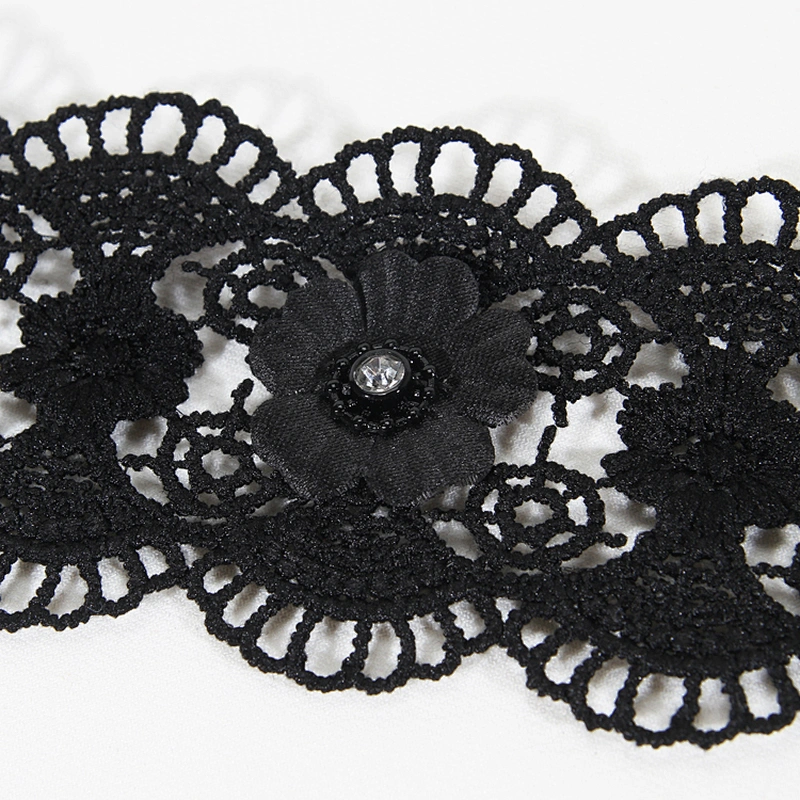 Designs Flower Lace Fashion Black African Styles Embroidery Lace Trim For Garment