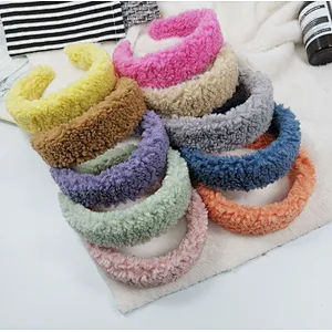 wholesale hair accessories Decorated women Furry Headbands Lamb plush hair band winter headband fur headband