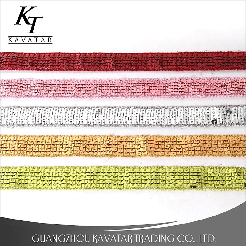 Fashion embroidery pink sequin grosgrain ribbon for garment