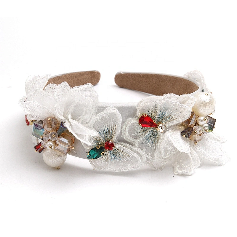 Euramerican Korean version of pure hand inlaid pearl gold butterfly gold embroidery hair hoop, hair accessories