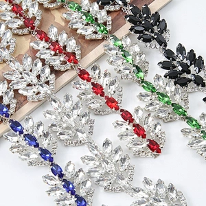Fashion design crystal chain strass roll rhinestone chain for dress
