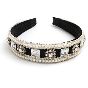 Euramerican Korean version of the pearl edge diamond fashion joker street beat hair hoop, hair accessories