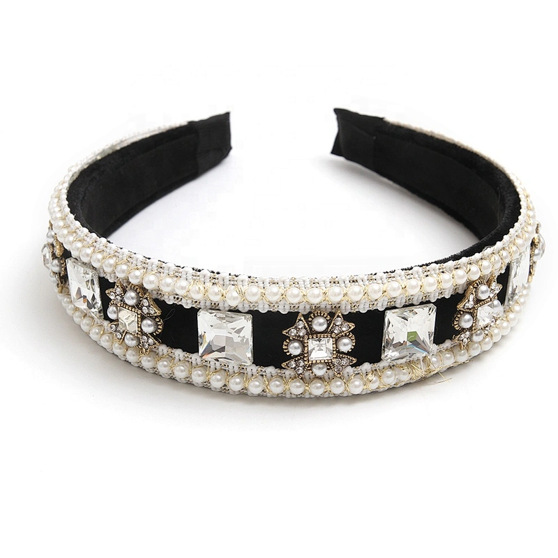 Euramerican Korean version of the pearl edge diamond fashion joker street beat hair hoop, hair accessories