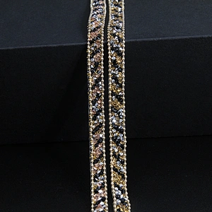 Kavatar Wholesale Gold Accessories Chain Rhinestone Mesh Hotfix Trimming For Hat For Clothing Volume Iron on Trims