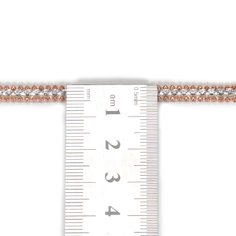 Gold Accessories Bead Chain Bordered Hotfix Rhinestone Trimming for Sandals Hats