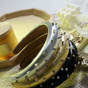 wholesale Golden pearl bead bride hair band fashion party  hair accessories girls luxury Cortex women headband