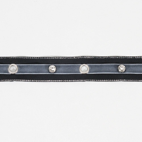 Unique white eyelet  trim tape with crystal