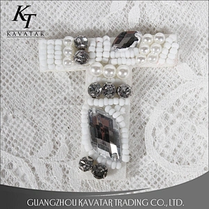 Wholesale 26 Letter Bead Rhinestone Patches Clothes Applique Design Shoe Accessories