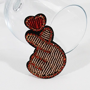 New design lovely finger heart crystal beaded patches