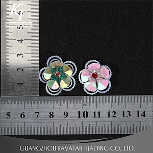 Wholesale Handmade Beaded Rhinestone 3D Sequin Flowers