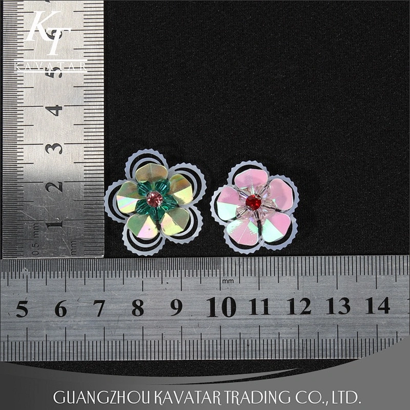 Wholesale Handmade Beaded Rhinestone 3D Sequin Flowers