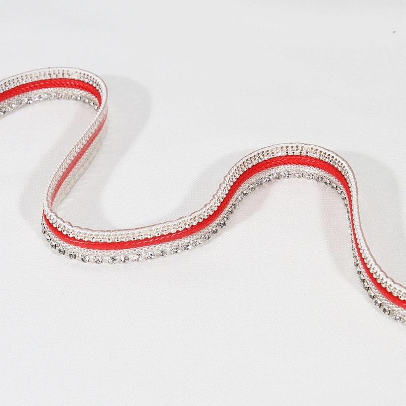 Custom 1cm Decorative Accessories Chain Crystal Rhinestone Beaded Resin Thermal Transfer Ribbon