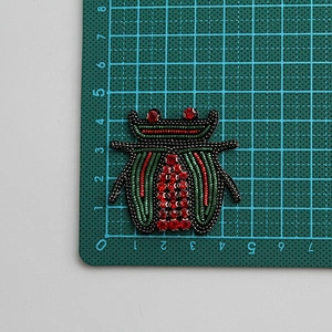 New Design Beading Pattern Animal Applique beaded insect patch custom patches for clothing rhinestone patch