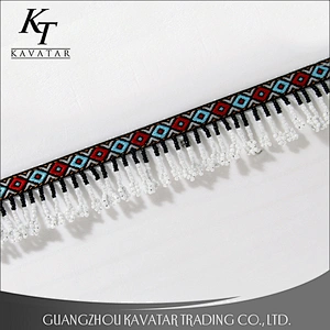 European style beaded fringe trim for curtain