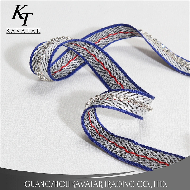 Kavatar Unique Polyester Decoration Crystal Beaded Trim