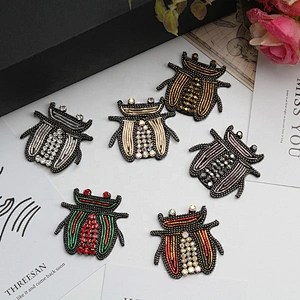 New Design Beading Pattern Animal Applique beaded insect patch custom patches for clothing rhinestone patch