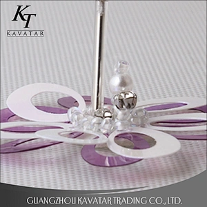 Kavatar Simply Sequin Rhinestone Beaded Applique Flower Patch