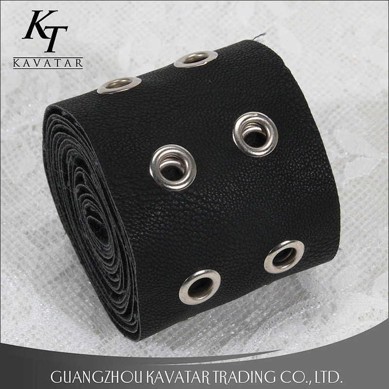 Newest design eyelet trim double rows white eyelet leather trim for garment,shoe,bags,etc