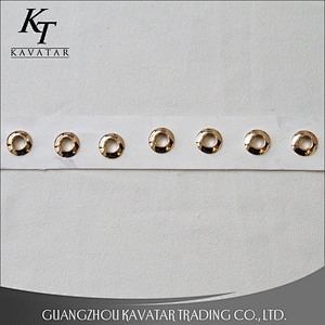 High quality 3.5cm width leather gold eyelet trims for garment wholesale