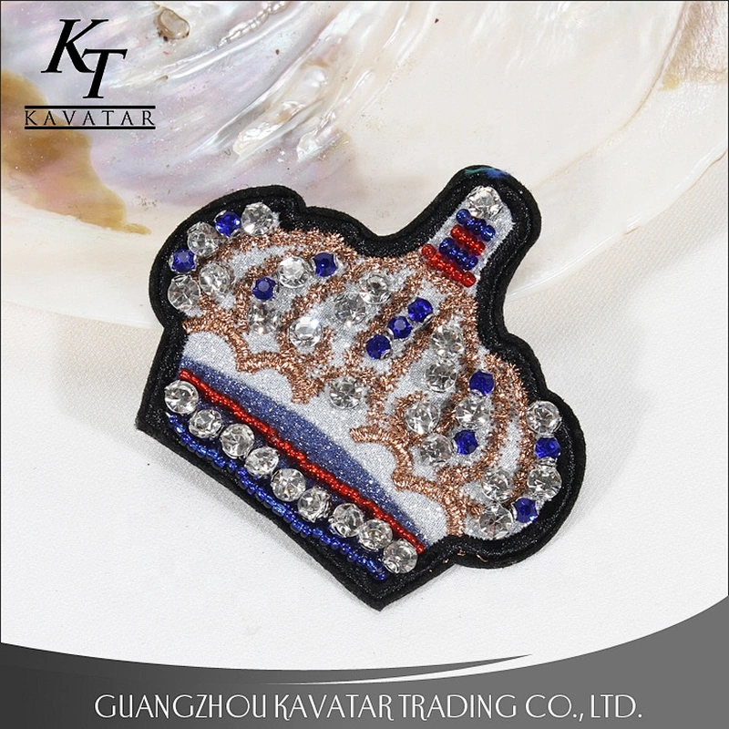 Beautiful Crown Shape Beaded Crystal Patches