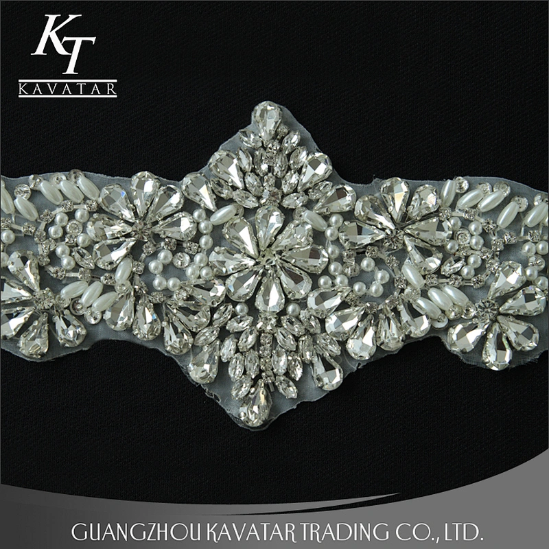 Handmade Fashion Embroidered Bead And Stone Appliques For Bride Wedding Evening Dress