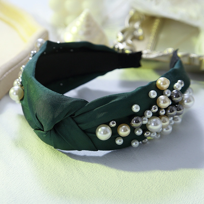 Euramerican style Korean headbands for women 2020 retro wide - rimmed hair accessories wholesale rhinestone  pearl  headbands