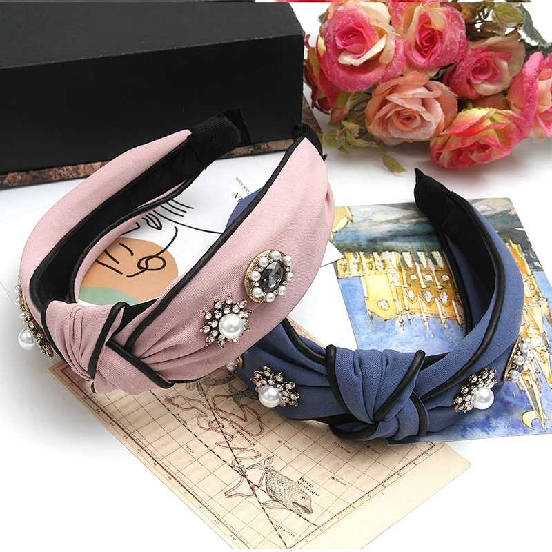 European and American fashion headbands  2020  pearl headband winter headband for girls hair accessories