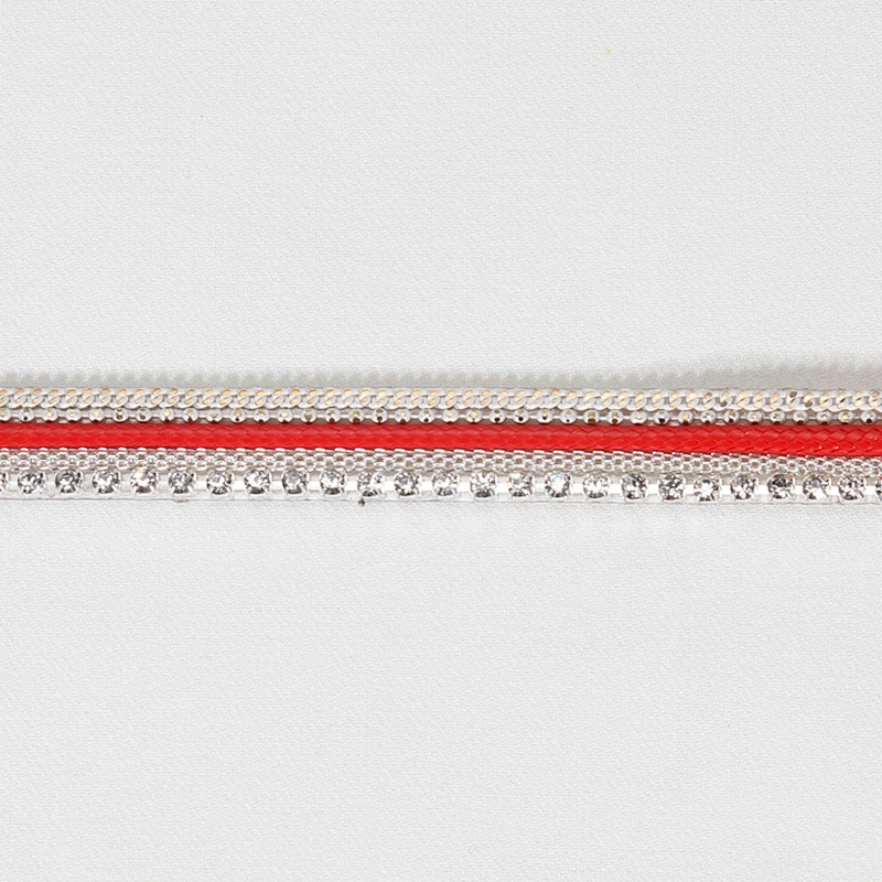Custom 1cm Decorative Accessories Chain Crystal Rhinestone Beaded Resin Thermal Transfer Ribbon