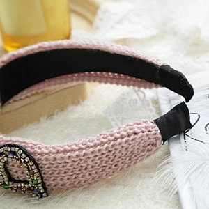 winter letter bead hair rhinestone hairband for girls fashion hair accessories designer women knitting headbands crochet pattern
