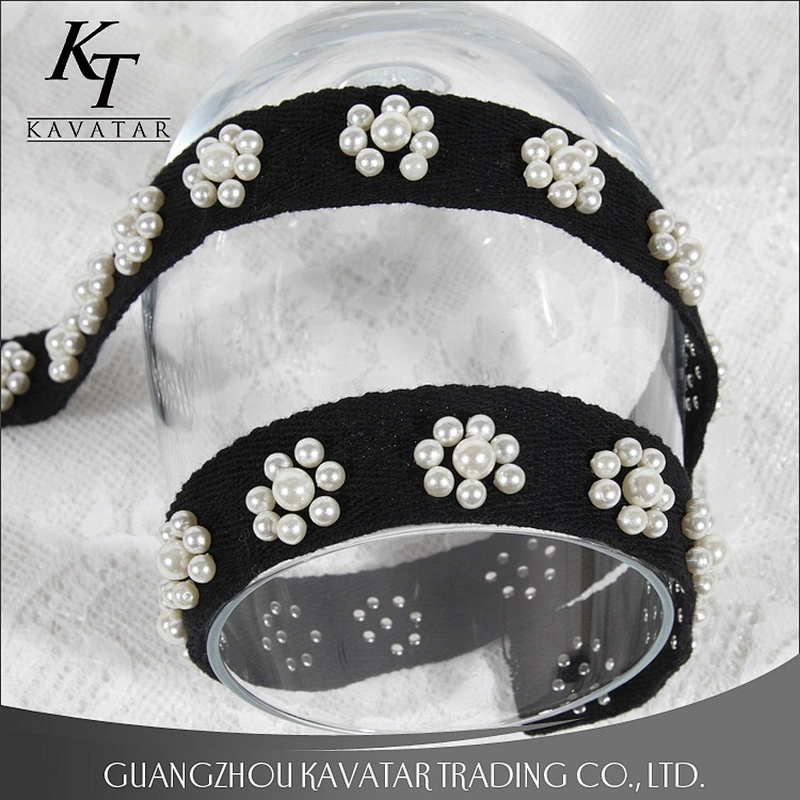 New Style Flower Shape Handmade Pearl Beaded Trimming For Garment