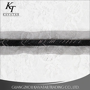 Classics Strip Shape Black Beaded Lace Ribbon To Decorative Clothing