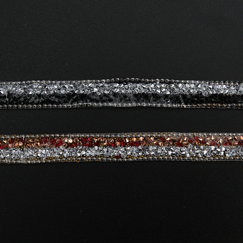 Kavatar Wholesale Accessories Chain Beaded Rhinestone Hotfix Trim Garment Accessory Custom Design Iron on Trims