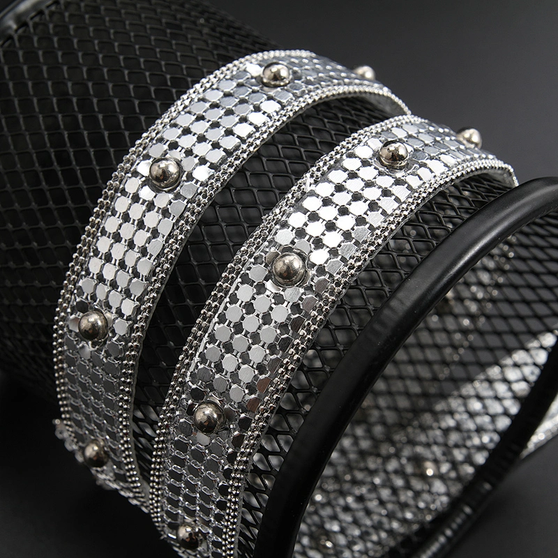 Kavatar Wholesale Hotfix Trim Aluminum Sheet Cubes and Beads hotfix motif designs hotfix crystal mesh Iron on Trims