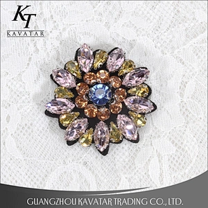 Beautiful handmade rhinestone beaded patches use for shoe accessories