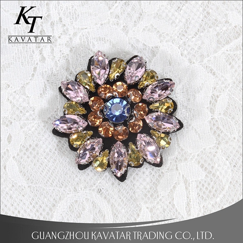 Beautiful handmade rhinestone beaded patches use for shoe accessories