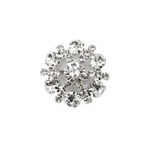 Kavatar Cheap Wholesale Fancy Round Diamante Crystal Rhinestone Buttons