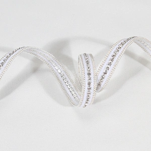 Bling Bling Decorative White Strips Accessories Beads Chain Decorated Hot Fix Rhinestone Transfer Motif Trim