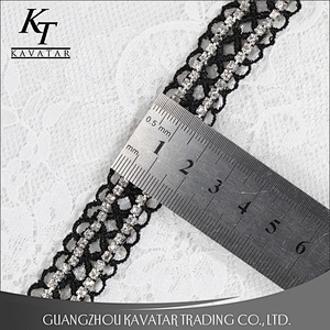 Crystal Beaded Polyester Eyelet Lace Trim