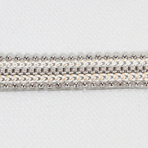 White Accessories Beads Bordered Iron on Rhinestone Trimming with Clean Crystal Chain