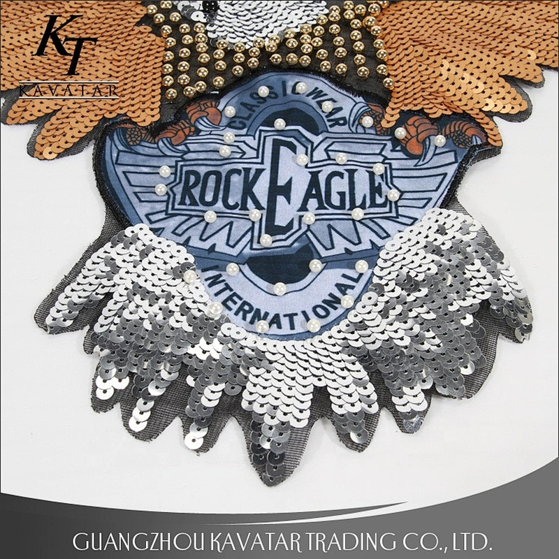 Handmade Design Beaded Sequin Patch Sewing On T-shirts