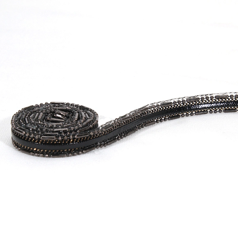 China Supplier Black Plastic Beads Iron On Hotfix Rhinestone Trim