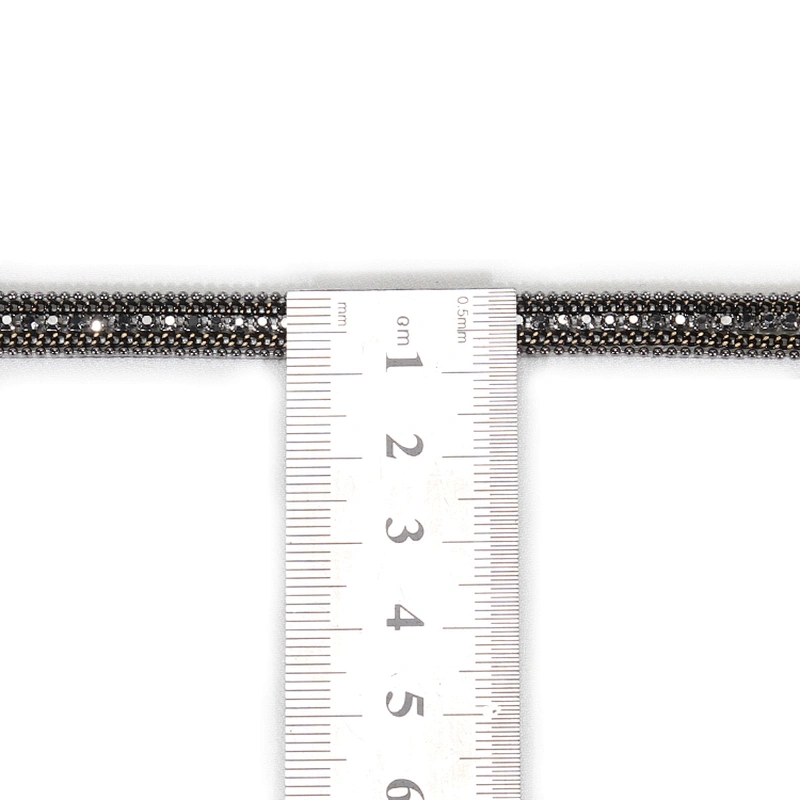 Wholesale Black Chained Rhinestone Hot Fix Trimming with Accessories Beads
