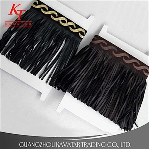 Custom faux leather fringe trim for bags and shoes