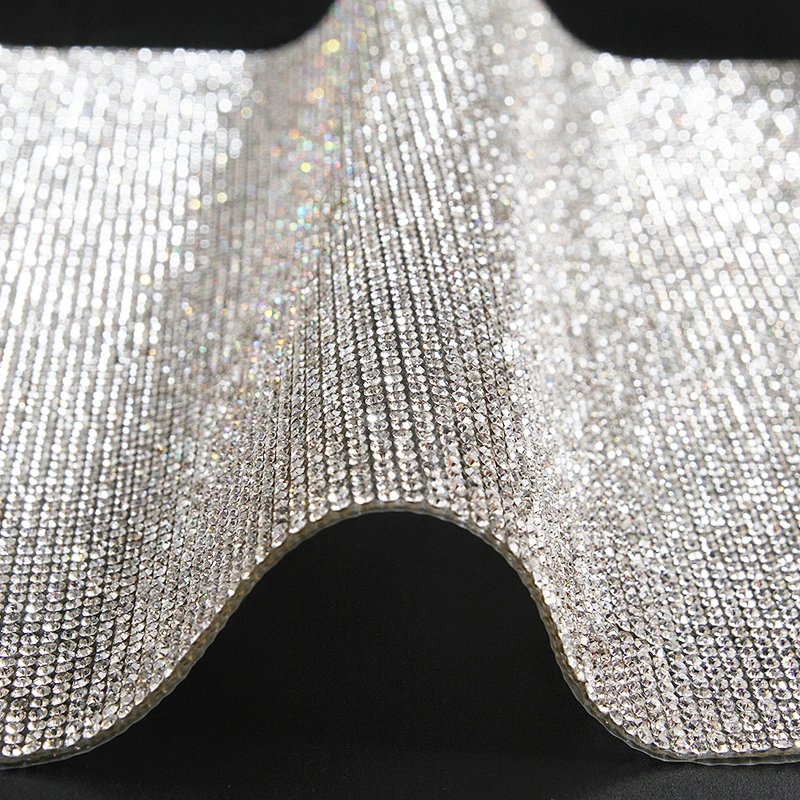 Kavatar Wholesale  2mm Aluminum Transfer Crystal Stone Mesh Sheets Trimming, Gold Accessories Base Hot Fix Rhinestone Iron on Trims