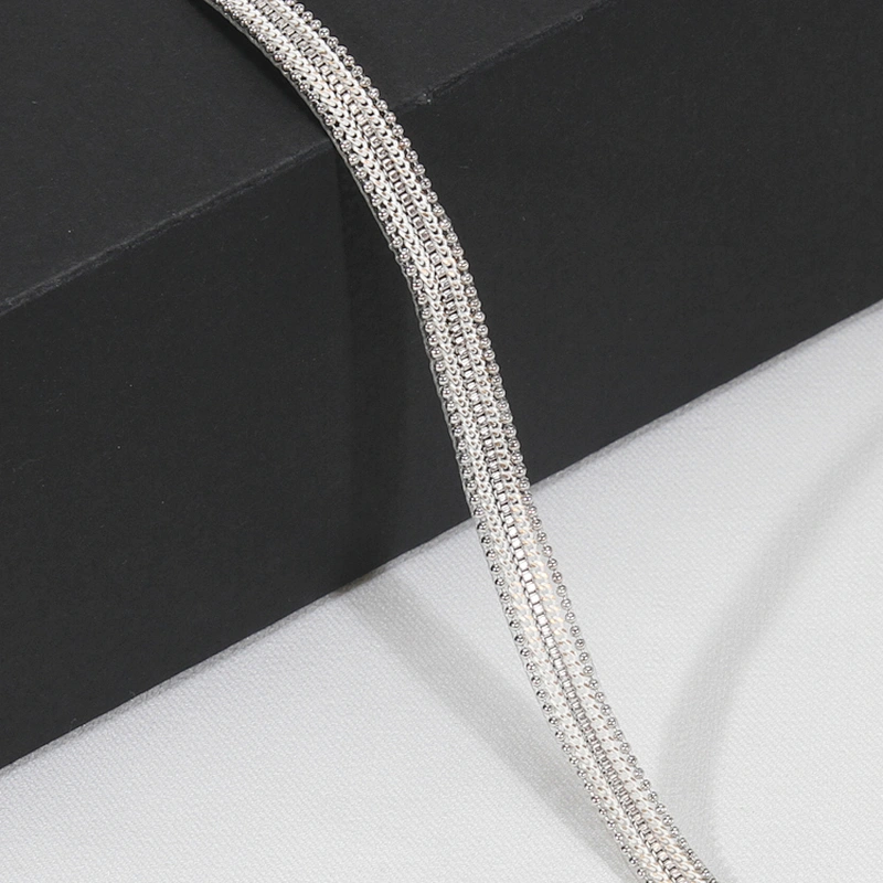 White Accessories Beads Bordered Iron on Rhinestone Trimming with Clean Crystal Chain