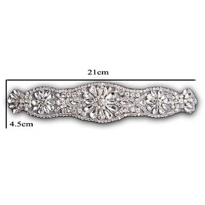 High quality fashion crystal applique for bride wedding