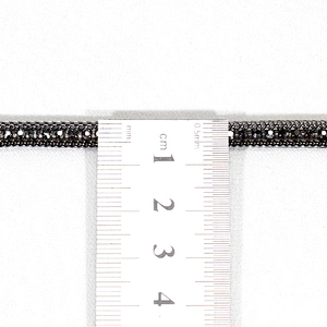 Copper Chain Bordered Hotfix Transfer Rhinestone Ribbon Trim